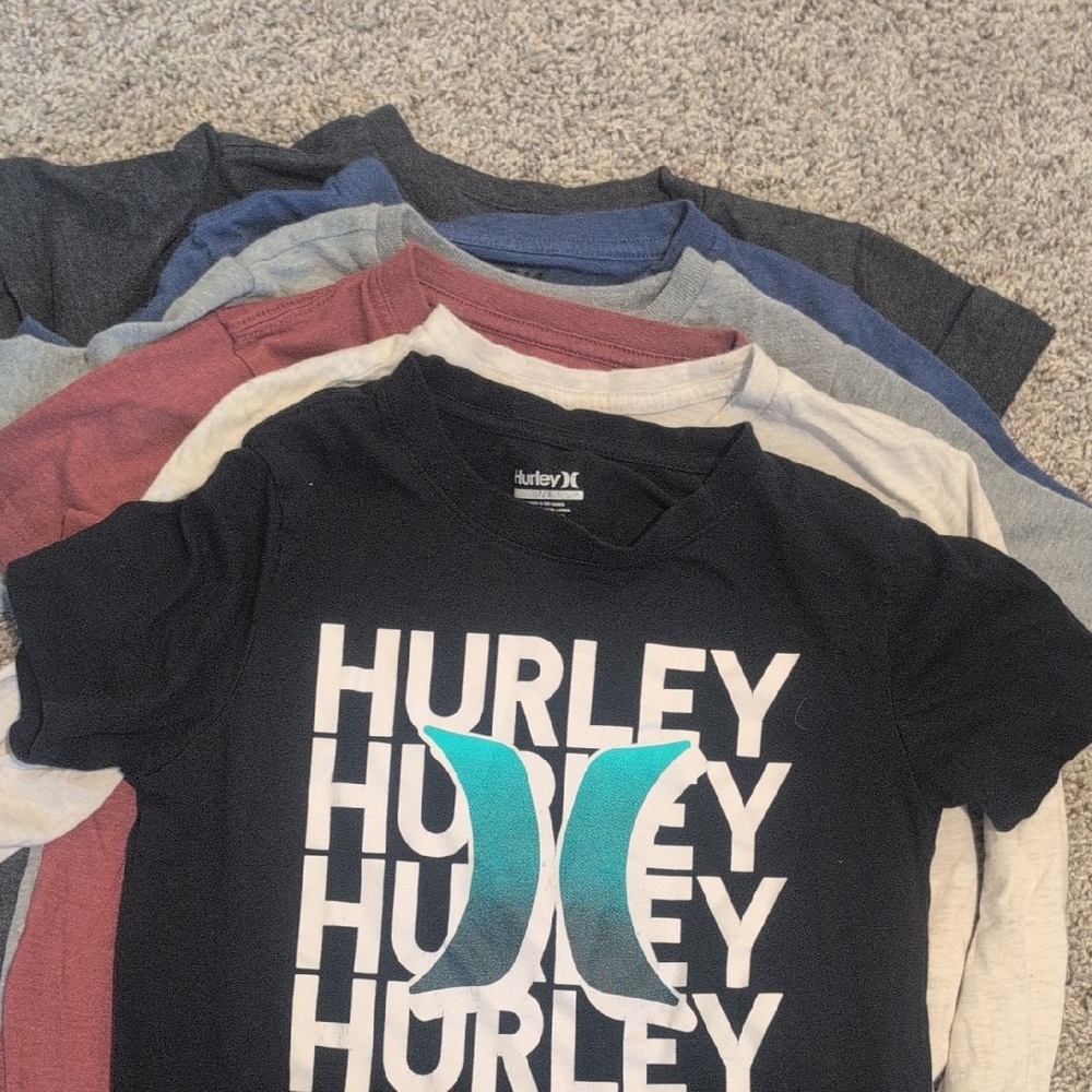 Hurley Logo T-Shirts in Black, Red, Blue, and Gray
